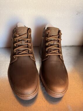 Rockport Weather Or Not Plain Toe Waterproof Leather Boots Mens 8M Tan CI6148NIB